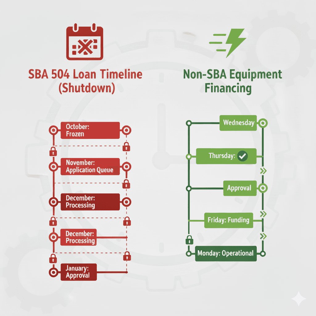 SBA Shutdown Alternative: Get Equipment Financing in 48 Hours